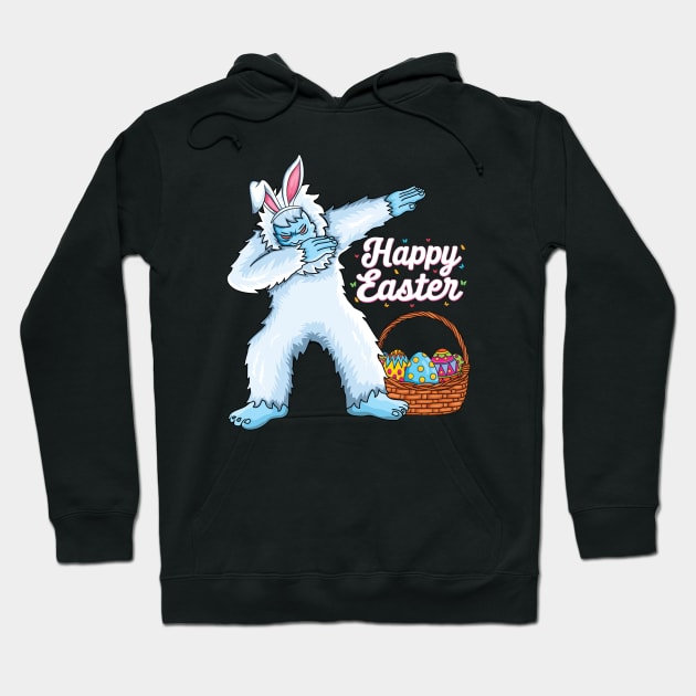 Dabbing yeti Easter Eggs bunny Kids Boys Girls yeti easter Hoodie by UNXart